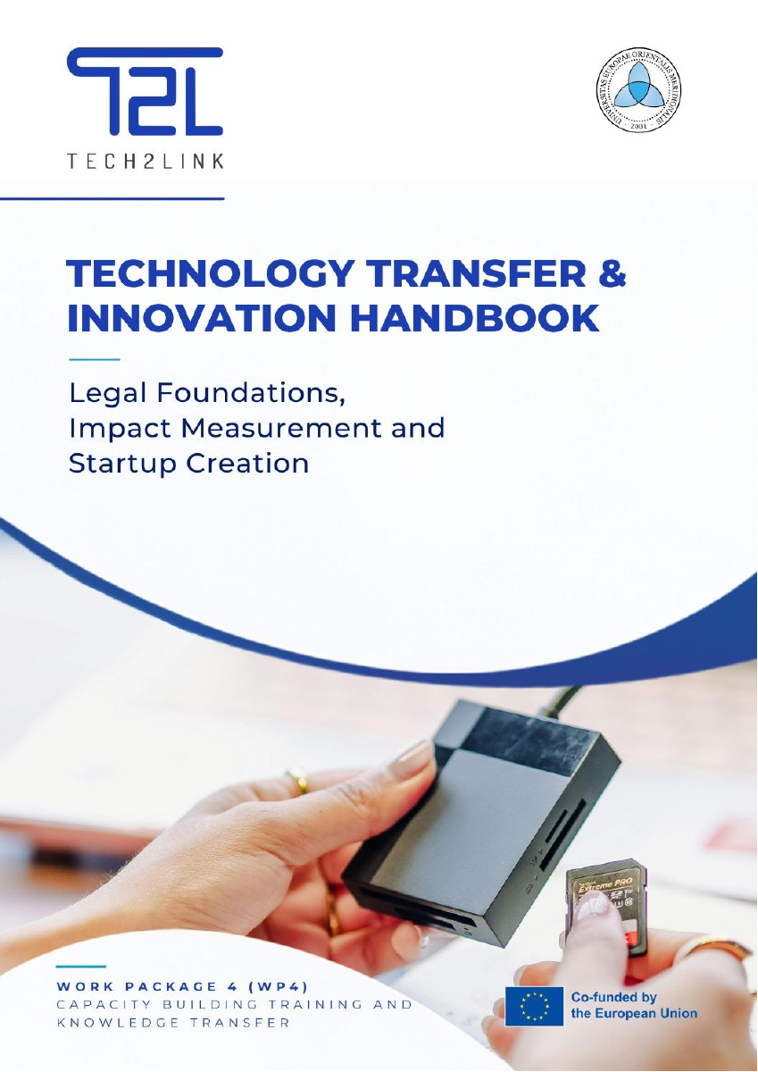 Original cover of the Tech2Link Technology Transfer & Innovation Handbook